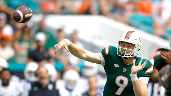 Tyler Van Dyke Miami Hurricanes - vs Duke Oct. 22, 2022